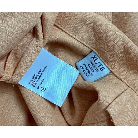Tommy Bahama|Luxury Silk Button Up SS Top|Orange|SZ XL - Picture 9 of 9